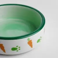 Миска керамическая с морковками 100 мл 8.8&times;8.8&times;3 см, зелёно-белая