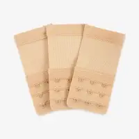 Застёжка для бюстгальтера, удлинитель, 3 ряда 3 крючка, 5&times;10.5 см, 3 шт., бежевая