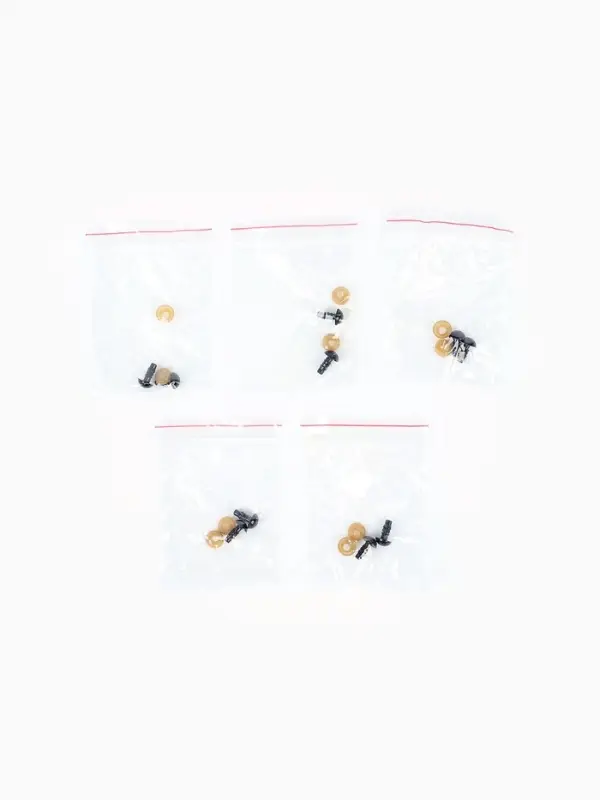 Глаз винтовой с заглушками, 10 шт, цвет черный, 0,8 см