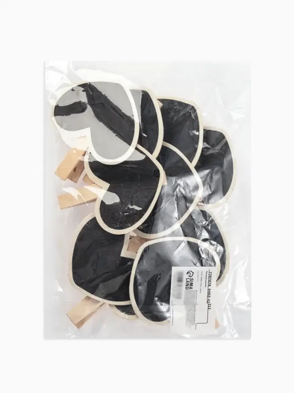 Меловой ценник &laquo;На прищепке&raquo; 6.6&times;7,2, сердце, (фасовка 10 шт.), цвет чёрный