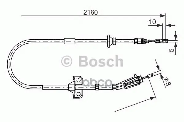 трос ручного тормоза l Bosch арт. 1 987 482 284