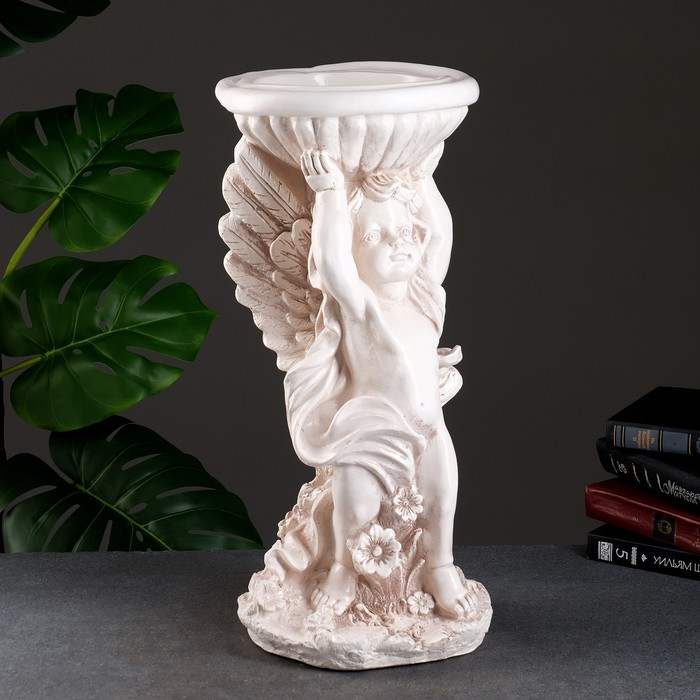 Фигурное кашпо Фигурное кашпо "Ангел с чашей" состаренный 0,6 л / 22х55х22см