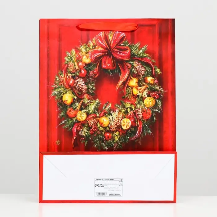 Пакет ламинированный Пакет ламинированный "Рождественский венок" 32 х 42 х 12