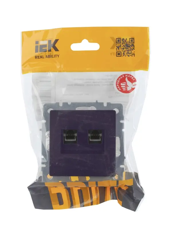 BRITE Розетка двойная RJ11+RJ45 кат.5E РК/Т12-БрЧ черный