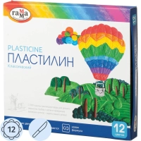 Пластилин классический Гамма КЛАССИЧЕСКИЙ 12 цв 240 г со стеком, 281033