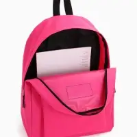 Рюкзак школьный на молнии, с карманом, однотонный, размер 30&times;14&times;41 см, фуксия