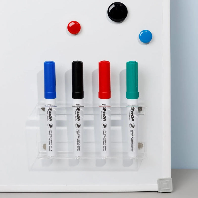 Держатель магнитный для маркеров Комус прозрачный акрил