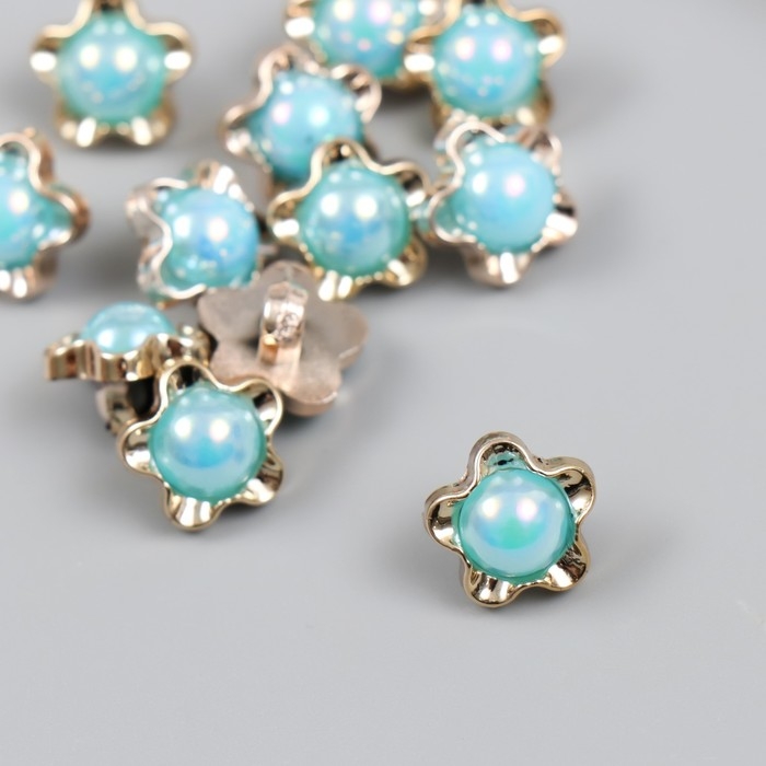 Пуговица пластик для творчества Пуговица пластик для творчества "Цветочек с жемчужинкой" набор 12 шт 1,2х1,2х1 см