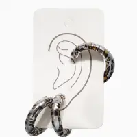 Серьги и каффы QF &laquo;Леопард&raquo;, набор, цвет серебро