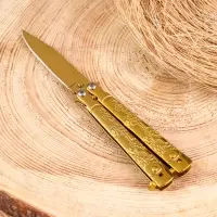Нож-бабочка "Золотой" 17см, клинок 74мм/2мм Нож-бабочка "Золотой" 17см, клинок 74мм/2мм