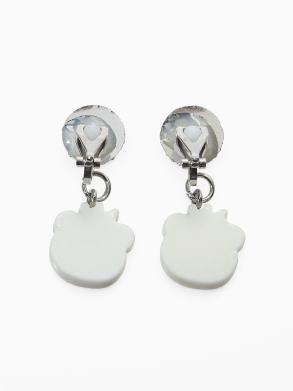 Серьги-клипсы детские  Серьги-клипсы детские "Выбражулька" панда с короной с кругом кристалл, цветные