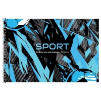 Альбом для рисования А4, 24 листа, на гребне, Sport, обложка мелованный картон, блок офсет 100 г/м², МИКС
