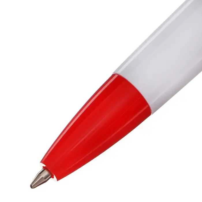 Ручка шариковая автоматическая Calligrata, 1.0 мм, клип 1×5 см, под логотип, корпус белый с красным, стержень синий