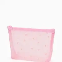 Косметичка дор Сердца, сетка 17*6,5*13,5, отд на молнии, розовый Косметичка дор Сердца, сетка 17*6,5*13,5, отд на молнии, розовый