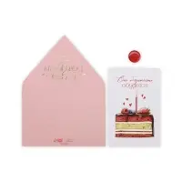 Конверт для денег с открыткой и наклейкой &laquo;В день рождения&raquo;, тиснение, акварельный картон, 16 х 11 см