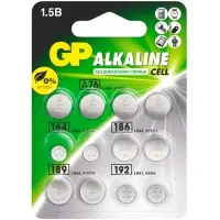 Батарейка алкалиновая GP, ACM01-12BL(А76  по 4 шт.;164,186,189 192-по 2 шт.); 1.5В,12 шт.