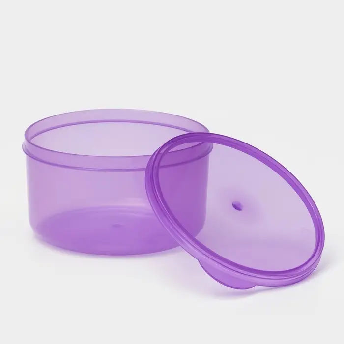 Контейнер круглый Доляна, пищевой, 500 мл, цвет сиреневый Контейнер круглый Доляна, пищевой, 500 мл, цвет сиреневый