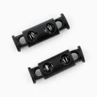 Фиксатор для шнура, двойной, d=4 мм, 8&times;25 мм, 50 шт., цвет чёрный