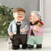 Сувенир полистоун "Дедуля с бабулей - романтичная прогулка" 12х9х12 см