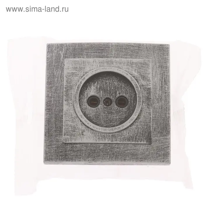 Розетка  Розетка "Элект" RS 16-131-ЧС, 16 А, 250 В, одноместная, скрытая, без з/к,черная под серебро