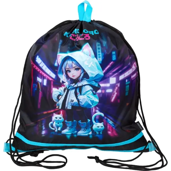 Мешок для обуви, 470х400 мм, deVENTE  Мешок для обуви, 470х400 мм, deVENTE "Korokoro", вставка сетка, для девочки