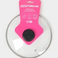 Крышка для сковороды и кастрюли Доляна, d=24 см, нержавеющий обод, пластиковая ручка, стекло, прозрачная