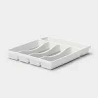 Лоток для столовых приборов Griten, с силиконовой вставкой, 5 отделений, 33.5&times;29.3&times;4.5 см, пластик, белый