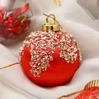 Ёлочные игрушки &laquo;Капризы зимы&raquo;, шары новогодние, d=6 см, 9 шт. красный