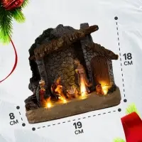 Светодиодная фигура &laquo;Рождество&raquo; 18&times;19&times;8 см, полистоун, от батареек ААх3, свечение тёплое белое