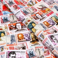 Бумага упаковочная глянцевая "Марки", 70 х 100 см, 10 шт