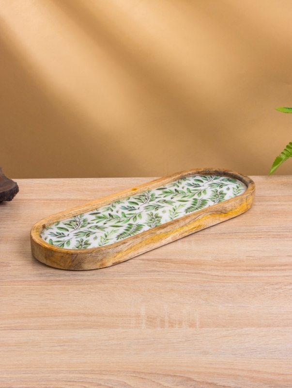 Набор розеток на подносе  Набор розеток на подносе "Оливковая ветвь" (3 шт) дерево манго 33,5х13х6,5 см