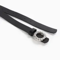 Ремень женский, 2.3&times;105 см, металлическая пряжка, чёрный