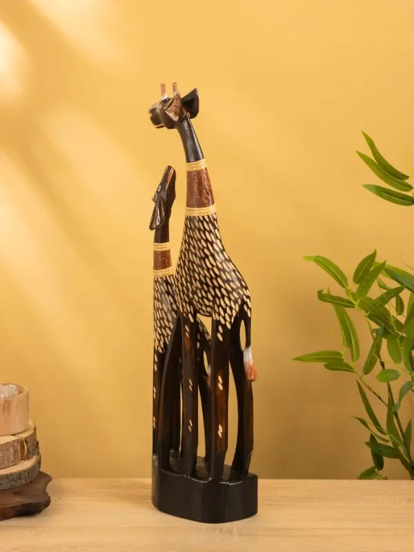 Сувенир "Жирафы" дерево 18х10х60 см, цв. коричневый