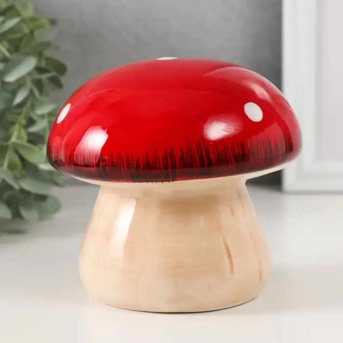 Копилка для денег &laquo;Мухоморчик&raquo;, керамика, 13.3&times;13.3&times;13.3 см