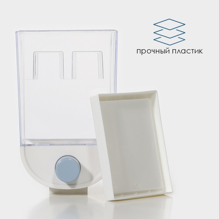 Контейнер - дозатор для сыпучих продуктов RICCO, 11,8×9,5×19 см, 1 л, цвет белый