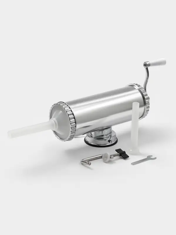 Шприц колбасный, 2.5 кг, 34&times;12&times;15 см, 2 насадки, нержавеющая сталь