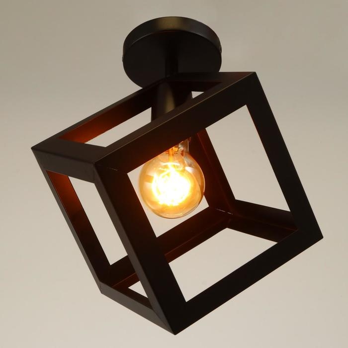 Люстра потолочная Люстра потолочная "Куб" черный 1x40W E27 16x16x19 см BayerLux