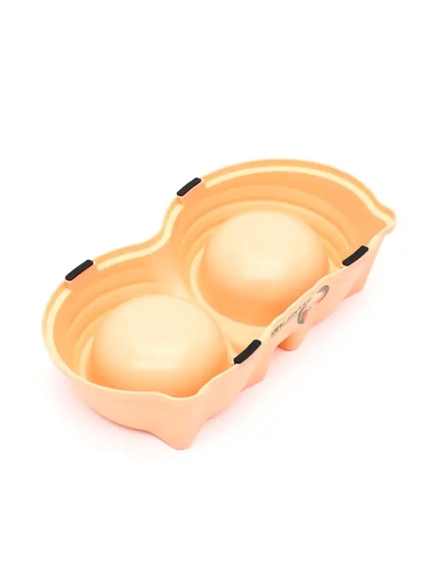 Миска двойная &laquo;Кисы&raquo;, 28&times;16.3&times;7.3 см, на пластиковом основании, металл, розовая