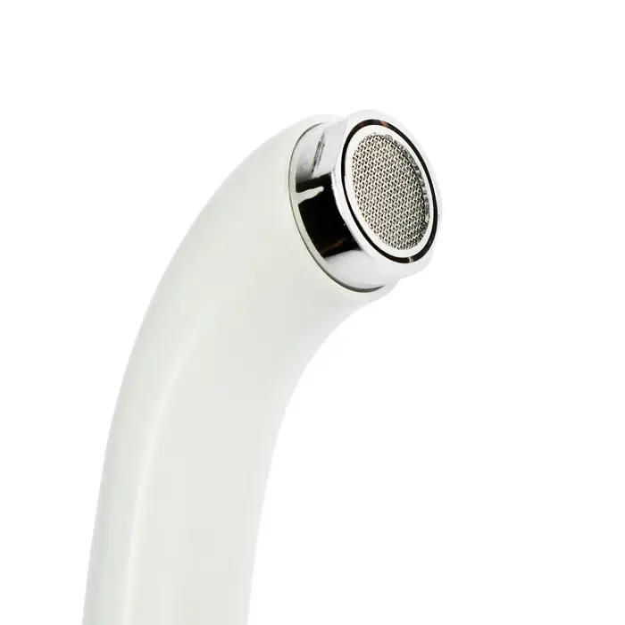 Смеситель для кухни ZEIN ZC2035, излив &laquo;Утка&raquo;, картридж керамика 40 мм, белый/хром