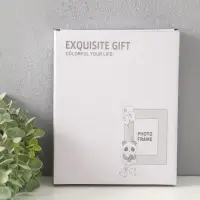 Фоторамка пластик 13х18 см "Пандочка с бамбуком" серый, горизонталь 3,5х24,5х19 см