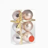 Ёлочные игрушки &laquo;Жемчужный орион&raquo;, шары новогодние, d=8 см, набор 6 шт., розовый/золотистый