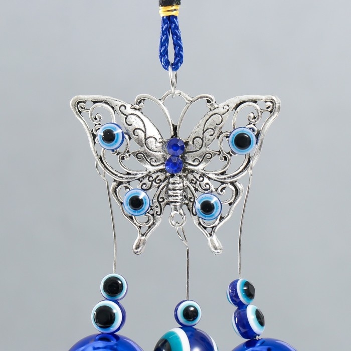 Музыка ветра металл Музыка ветра металл "Ажурная бабочка" от сглаза 2 колокольчика 20 см