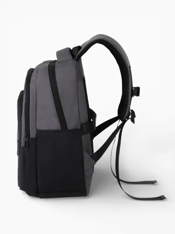 Рюкзак, 27*14*38,5 см, 2 отд 3н/карм, Комби, Водонепрон. дно, серый/черн