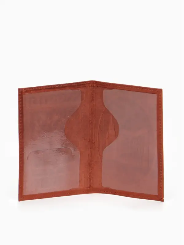 Обложка для паспорта, с гербом, рельефная, коричневая