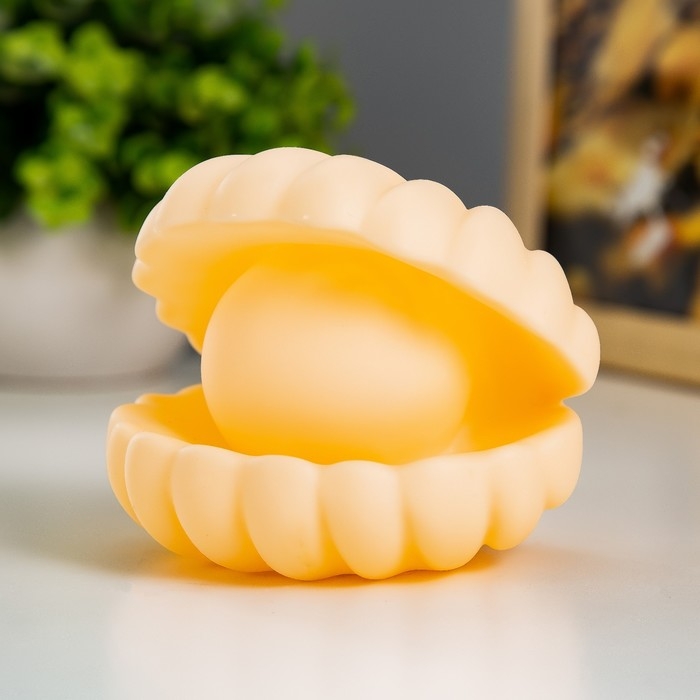 Ночник Ночник "Ракушка с жемчужиной" LED батарейки 3хLR фосфорный 10x9xx9,5 см RISALUX МИКС