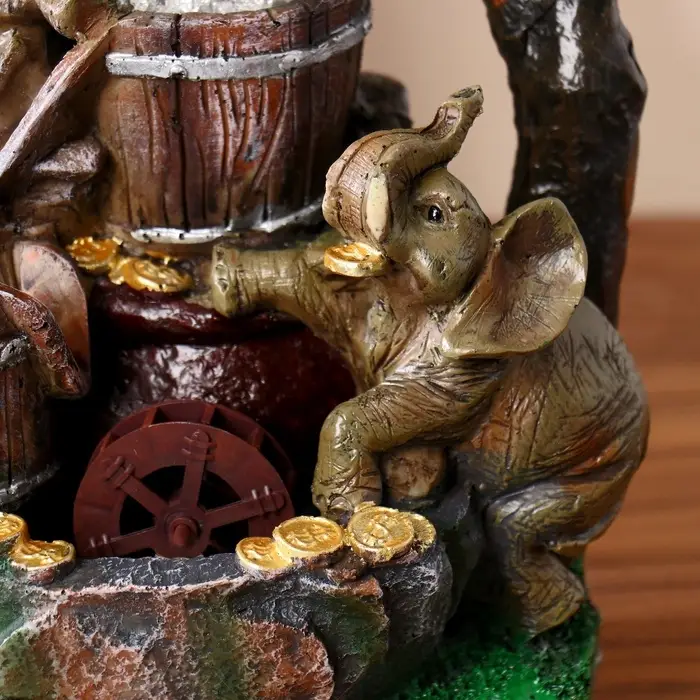 Фонтан настольный &laquo;Слоны с монетами&raquo;, 19&times;28 см, с подсветкой