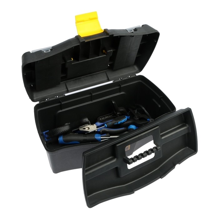 Ящик для инструмента ТУНДРА, 16 Ящик для инструмента ТУНДРА, 16", 410 х 220 х 190 мм, пластиковый, два органайзера