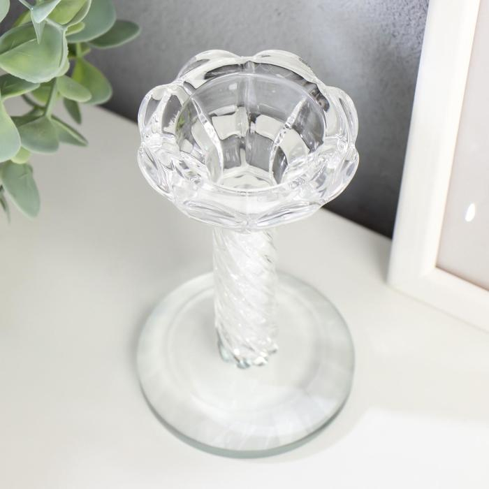 Подсвечник стекло на 1 свечу Подсвечник стекло на 1 свечу "Спираль" 12,5х7х7 см