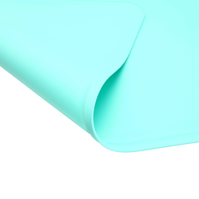 Коврик силиконовый под миску, 47 х 30 см, бирюзовый Коврик силиконовый под миску, 47 х 30 см, бирюзовый