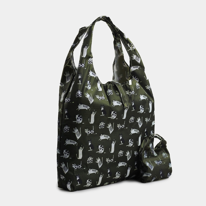 Сумка хозяйственная на кнопке, складная, цвет зелёный Сумка хозяйственная на кнопке, складная, цвет зелёный